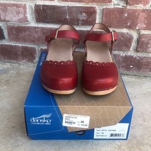Dansko Cherry Red Marta shoes 6.5/36